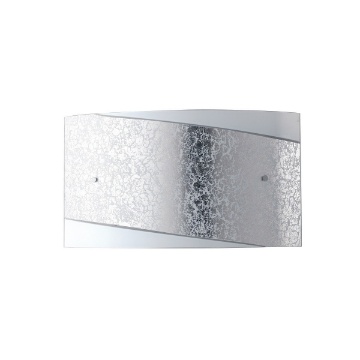 Immagine di Applique Rettangolare In Vetro Foglia Argento Paris 35x20cm Fan Europe