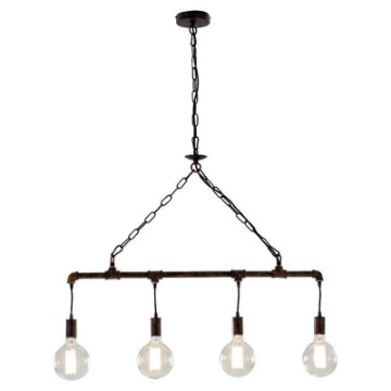 Immagine di Lampadario Design Industriale 4 Luci Amarcord Metallo Ruggine Fan Europe