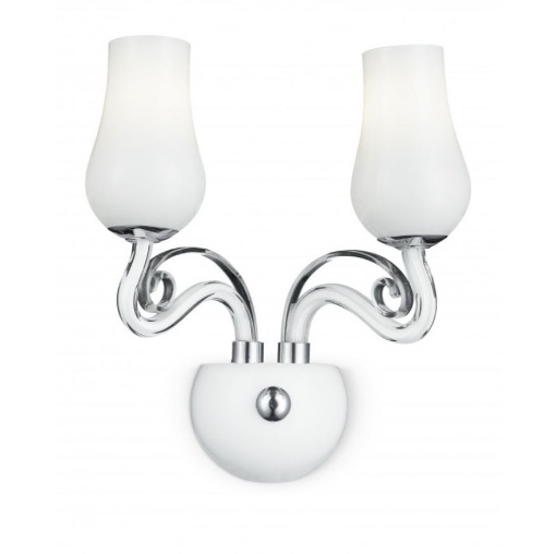 Immagine di Applique 2 Luci In Vetro Soffiato Bianco Angel Fan Europe