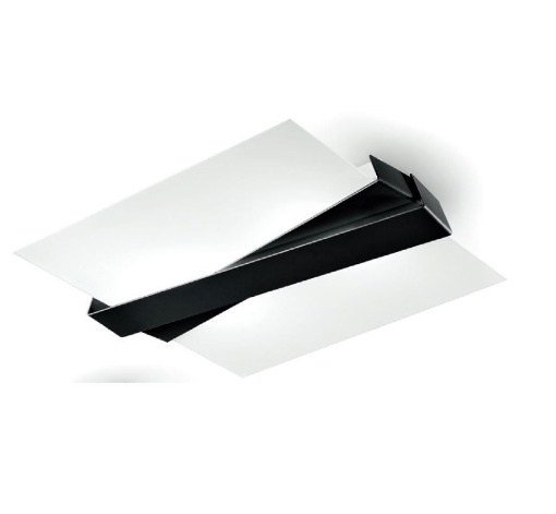 Immagine di Plafoniera 4 Luci Zig Zag S 48x55 cm Fasce Nere Decòrative