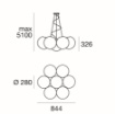 Immagine di Lampadario 7 Sfere Bianche Oh! PM7 Ø84 cm Decòrative