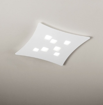 Immagine di Plafoniera Moderna Led 7 Luci Gx53 Isotta P/M Bianca 62x69 cm Gea Luce
