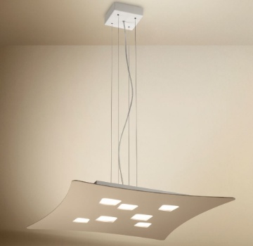 Immagine di Lampadario a Sospensione Biemissione Led Gx53 Tortora Isotta Gea Luce