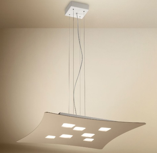 Immagine di Lampadario a Sospensione Biemissione Led Gx53 Tortora Isotta Gea Luce