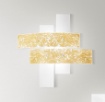 Immagine di Plafoniera Moderna Vetro Bianco Foglia Oro Lara 50x50 cm Gea Luce