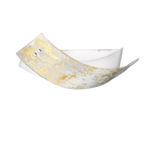 Immagine di Plafoniera In Vetro Foglia Oro Camilla 39x63 cm Gea Luce