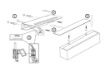 Immagine di Applique Gesso Bianco Prisma Grande 40cm Verniciabile Led 30w 3000k Isyluce 858