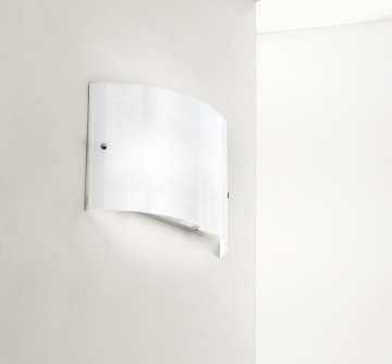 Immagine di Plafoniera In Vetro Curvo Bianco Michela P/P 21x32cm Gea Luce