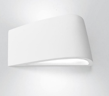 Immagine di Applique Biemissione In Gesso Curvo Verniciabile Delfi 35 cm T223 Sforzin