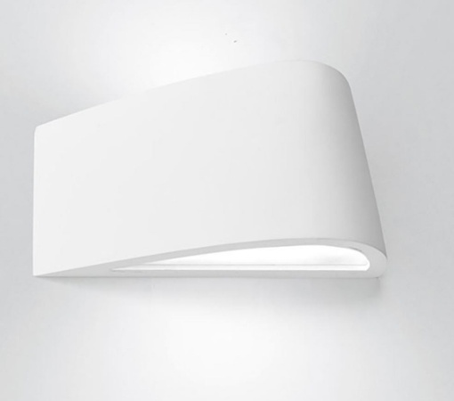 Immagine di Applique Biemissione In Gesso Curvo Verniciabile Delfi 35 cm T223 Sforzin