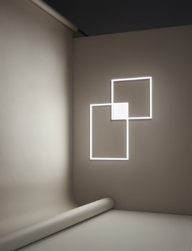 Immagine di Plafoniera Cornici Luminose Led 64w CCT Cross Bianca Perenz