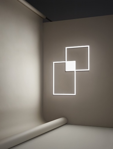 Immagine di Plafoniera Cornici Luminose Led 64w CCT Cross Bianca Perenz