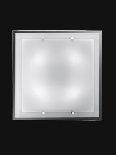 Immagine di Plafoniera Quadrata 50x50cm In Vetro Bianco Frame 4xE27 Perenz