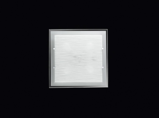 Immagine di Plafoniera Quadrata In Vetro Satinato Striato 50x50cm Frame Perenz