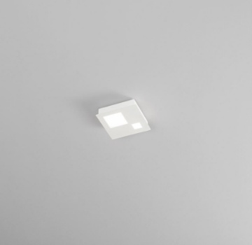 Immagine di Piccola Lampada Quadrata Da Soffitto Bianca Led 12w 3000k Checker Board 18x18cm 