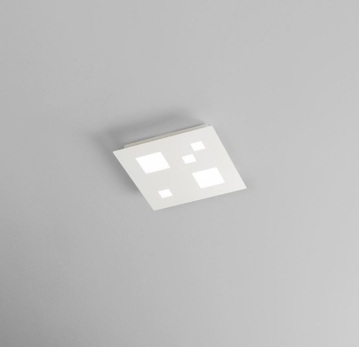 Immagine di Plafoniera Squadrata Metallo Bianco Led 25w 3000k Checker Board 31cm