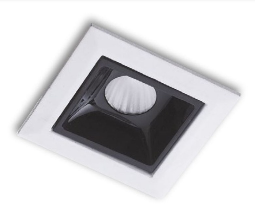 Immagine di Faretto Da Incasso Quadrato Nero Bianco Led 2w CCT 45mm