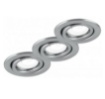 Immagine di Kit 3 Faretti Da Incasso Orientabili Nichel Foro 80 mm Lampadina Inclusa