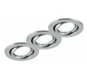 Immagine di Kit 3 Faretti Da Incasso Cromo Orientabili GU10 Led 3x5w