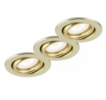 Immagine di Kit 3 Faretti Da Incasso Oro Orientabili GU10 Led 3 x 6w 3000k