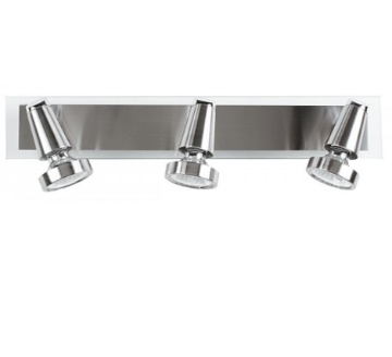 Immagine di Applique Barra Con 3 Faretti Spot GU10 Orientabili Nichel