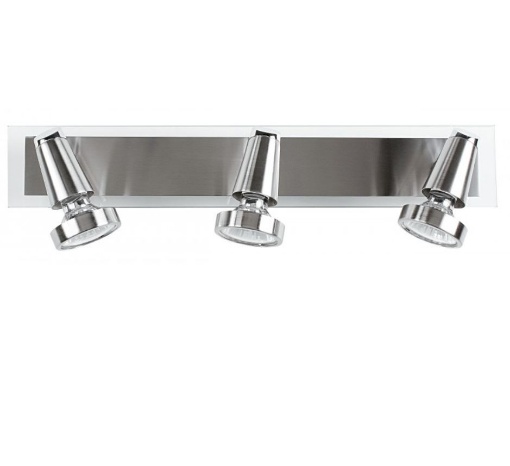 Immagine di Applique Barra Con 3 Faretti Spot GU10 Orientabili Nichel