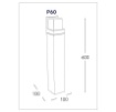 Immagine di Paletto Da Esterno Squadrato 60cm Led CCT 12w Nismo Bianco IP44 Intec Light