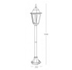 Immagine di Lampioncino Giardino Classico Rustico Nero Argento 100 cm IP44 Firenze Intec Light
