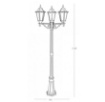 Immagine di Lampione Classico 3 Luci Da Esterno Nero Argento 218 cm Firenze Intec