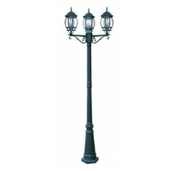 Immagine di Lampione Alto Classico Da Girdino 209cm Lanterne 3 Luci Nero Santiago Intec Light