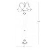 Immagine di Lampione Alto Per Esterno 3 Luci Nero IP44 190cm Pavia Intec Light