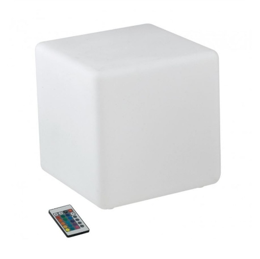 Immagine di Lampada Da Terra Per Esterni Led RGBW Ricaricabile Geco Cubo 50 cm Intec Light