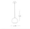 Immagine di Lampadario Pendente Sfera Aperta Vetro Foglia Oro 30cm Vanity Fan Europe