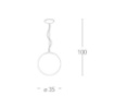 Immagine di Lampadario Moderno Sfera Vetro Bianco City 35 cm Luce Ambiente Design