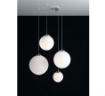 Immagine di Lampadario Decentrato Sfere Pendenti Vetro Bianco Per Soggiorno City S4 Fan