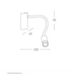 Immagine di Applique Led Luce Da Lettura Flessibile Kepler Nero Fan Europe