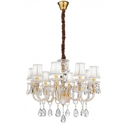 Immagine di Lampadario Vetro Cristalli Classico 8 Luci Monet Design Fan Europe