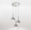 Immagine di Lampada Sospensione Cucina Moderna 3 Sfere Cromo Bol Affralux