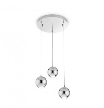 Immagine di Sospensione Led Per Cucina Con Pendenti Sfere Cromo Bol Diodi 2034 Affralux