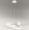 Immagine di Lampadario Soggiorno Anelli Diodi Doppio Cerchio Bianco 80cm Led 82w 3200k Affralux