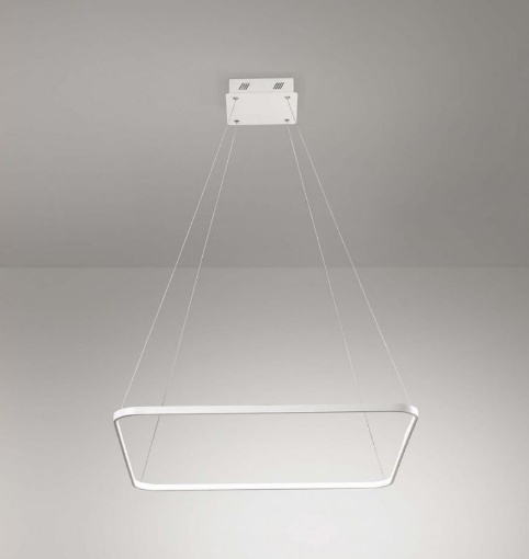 Immagine di Lampadario Bianco Anello Quadrato Led 33w 3000k Aluring Affralux