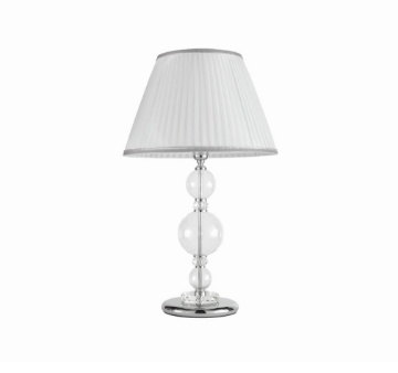 Immagine di Lampada Da Tavolo Cromo In Vetro Bach Con Paralume Bianco Ondaluce