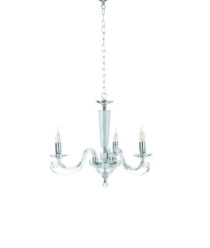 Immagine di Lampadario In Vetro Cherubini 3 Luci Classico Ondaluce Ciciriello