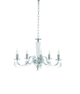 Immagine di Lampadario In Vetro Cherubini 5 Luci Ondaluce Ciciriello