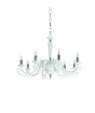 Immagine di Lampadario Soggiorno Classico 8 Luci Vetro Bianco Cherubini Ondaluce
