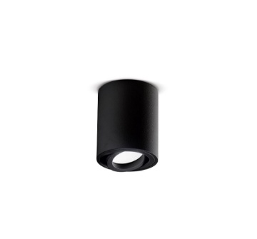Immagine di Faretto Spot Soffitto Nero Orientabile Cilindro Notus GFA352 Gea Led
