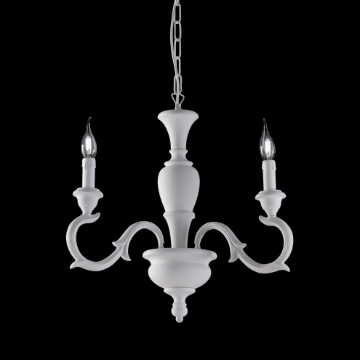 Immagine di Lampadario a Sospensione 3 Bracci Legno Fiorenza Bianco Shabby Bonetti