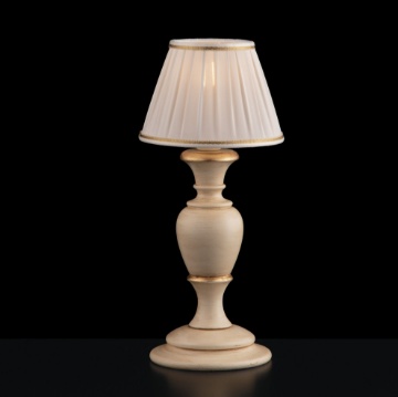 Immagine di Lumetto Classico in Legno Avorio con Foglia Oro Fiorenza Bonetti