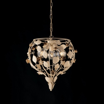 Immagine di Lampadario Ferro Battuto Avorio Decapè Bella 3 Luci Bonetti