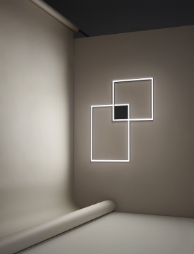Immagine di Plafoniera Cornici Luminose Led 64w Cross Nera Perenz 6596 N CT 